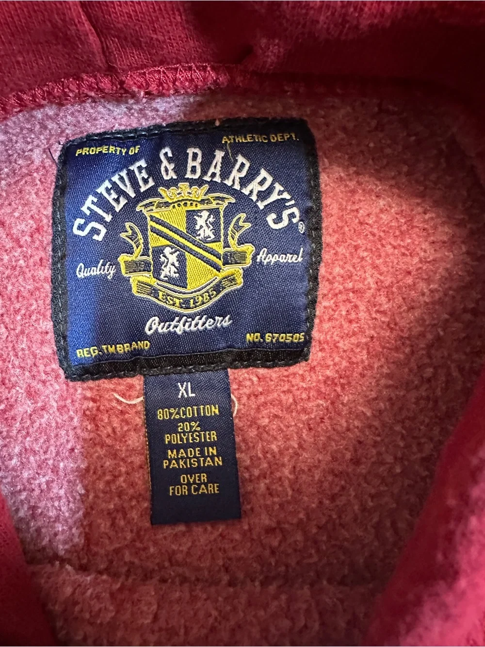 Y2K Steve & Barry’s Indiana Hoosiers Hoodie Mens XL Red Pink Spellout